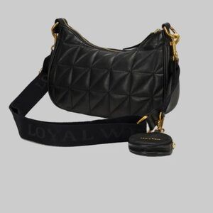 Loyal West Brand Joe Leather Quilted White or Black Quilted Shoulder Bag